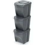 Odpadkový koš sada 3x25l SORTIBOX - šedý