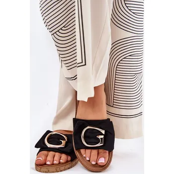 Dámské polobotky Dámské pantofle M578 Černá s hnědou - Step in style černo-hnědá 40