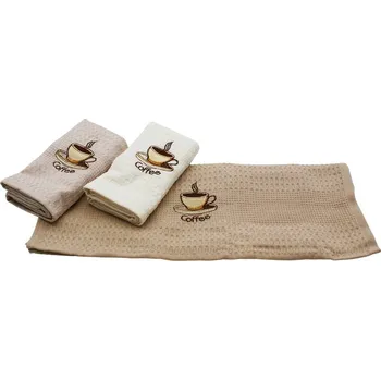 Utěrka Kuchyňské utěrky 40x40cm, dárkové balení 3ks, Cofee