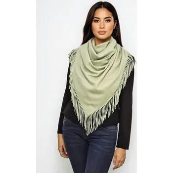 Šála Classic Scarf Kašmírová šála ve světle zelené - šalvěj jednobarevná šála s vlnou jednobarevná unisex dámská / pánská