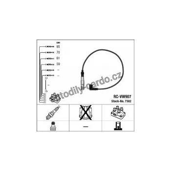 Zapalovací kabel Sada kabelů pro zapalování NGK RC-VW907 - SEAT, VW