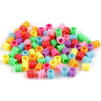 Korálek Plastové korálky s velkým průvlekem rýhované válečky 7x7 mm Varianta: mix, Balení: 10 g