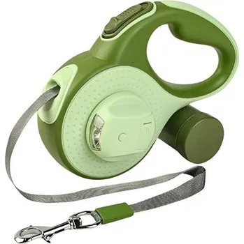 Vodítko pro psa Renni's choice Samonavíjecí vodítko pro psa 8 m LED světlo zelené