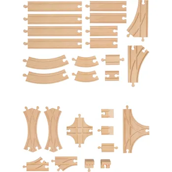 Dřevěná hračka Playtive Sada dřevěných kolejnic / výhybek