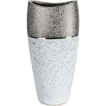 Váza Váza MILO 01 bílá / stříbrná