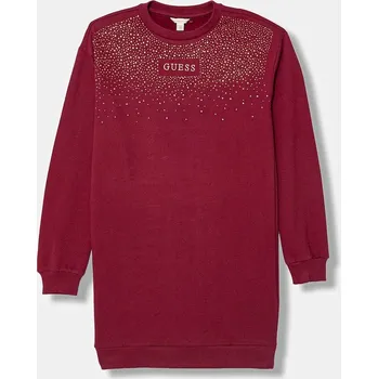 Dámské oblečení Dětské bavlněné šaty Guess J5BK07.KAV34.9BYA burgundské 83X, vel. 125-135
