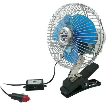 Domácí ventilátor VENTILÁTOR AUTO 12V KOV, S KLIPEM, 6 palců