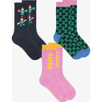 Pánské oblečení Dětské ponožky Bobo Choses Happy 3-pack 225FI001 růžová 30X, vel. 37/39