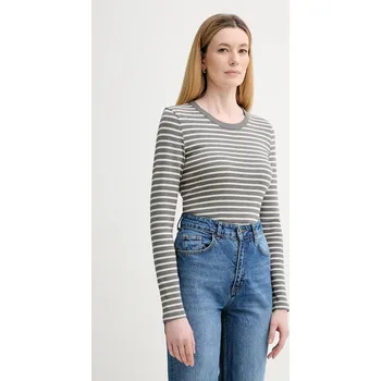 Pánské tričko Bavlněné tričko s dlouhým rukávem Marc O'Polo 600207452011 šedá 90D, vel. S