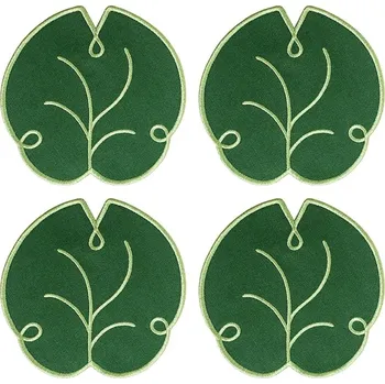 Sklenice Sada podložek pod sklenice Octaevo Lily 14 x 14 cm 4-pack zelená barva OCCOLL.25 79X