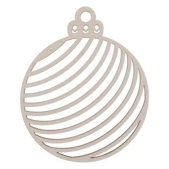 Set školních potřeb Bombka drewniana w paski 3szt biała