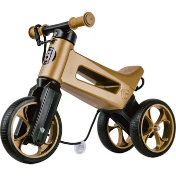 Odrážedlo Odrážedlo FUNNY WHEELS Rider SuperSport 2v1 zlaté s popruhem a tichými koly