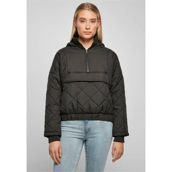 Dámská větrovka Ladies Oversized Diamond Quilted Pull Over Jacket - black 4XL