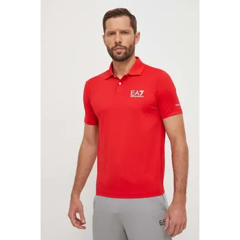Pánské tričko Polo tričko EA7 Emporio Armani červená barva, s potiskem 8NPF23.PJEMZ 33X, vel. M