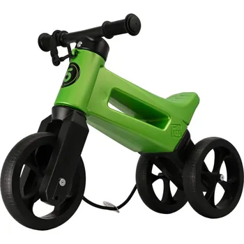 Odrážedlo Odrážedlo FUNNY WHEELS Rider SuperSport 2v1 zelené tmavé metalické s popruhem a tichými koly