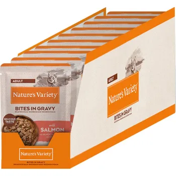 Krmivo pro kočku 22x85g Nature's Variety Bites v omáčce - losos