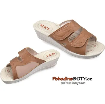 Dámská zdravotní obuv Dámský pantofel Mjartan hnědý hallux gelová stélka 2817 G13
