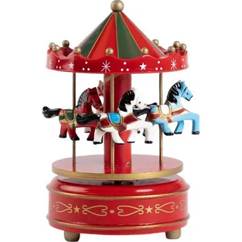 Vánoční dekorace Homla 233042 vánoční kolotoč 11 x 18 cm červený