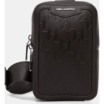 Kožená taštička Karl Lagerfeld K/LOOM A3M30179 hnědá 89X, vel. ONE SIZE