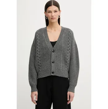 Dámský svetr Vlněný svetr G-Star Cable cropped cardi dámský, šedá barva, D27729-D770 D27729.D770 90X, vel. S
