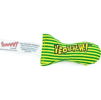 Hračka pro kočku Yeowww Sardinka plněná bio šantou - zelená