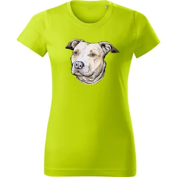 Dámské oblečení Dámské tričko Americký pitbulteriér Limetková M