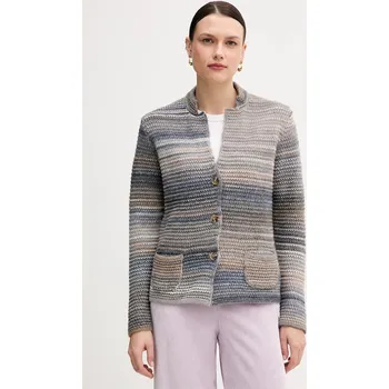 Dámský svetr Kardigan s příměsí vlny United Colors of Benetton šedá barva, 105CD6880 90C, vel. M