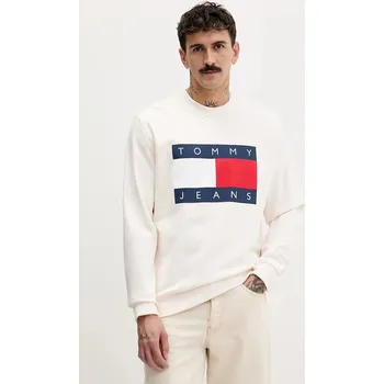 Dámská mikina Bavlněná mikina Tommy Jeans DM0DM22643 béžová 01X, vel. XXL
