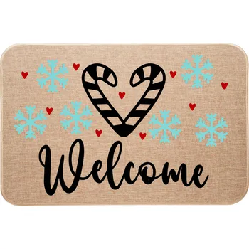 Rohožka Vánoční rohožka ke dveřím ze lnu Welcome Vítejte