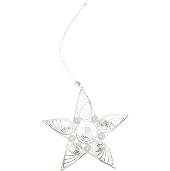 Vánoční ozdoba Papírová vánoční ozdoba Star Small "White" DBKD