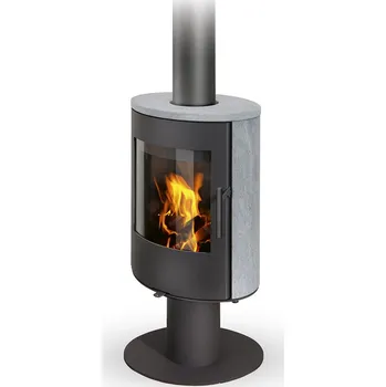 Krbová kamna ROMOTOP EVORA T krbová kamna 2,5-6,6kW, akumulační, černá/kámen