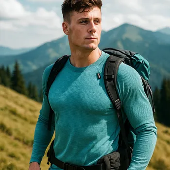 Pánské tričko TERMOVEL Pánské tričko MODAL DLR mentol VELIKOST: M