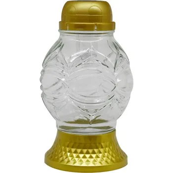 Smuteční dekorace Madona Hřb.Sklo LED 21 cm baňka zlatá