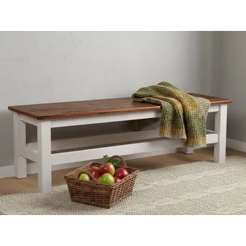 Jídelní stůl Rustikální lavice SWEET HOME BAN Barevné provedení: Bílá - bezbarvý vosk, Délka: 100 cm