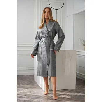 Dámská móda L&L 2530 Coco dlouhý S-2XL dámský župan šedá S