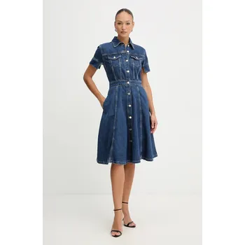 Dámské šaty Džínové šaty Karl Lagerfeld FASHION DENIM modrá barva, midi, B1W13037 55J, vel. S