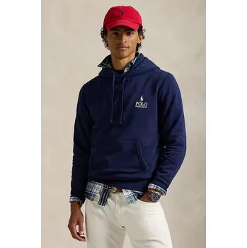 Pánská mikina Mikina Polo Ralph Lauren pánská, tmavomodrá barva, s kapucí, s aplikací, 710981137 59X, vel. S