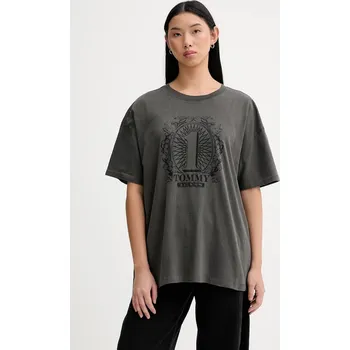 Pánské oblečení Bavlněné tričko Tommy Jeans DW0DW21858 šedá 90A, vel. S