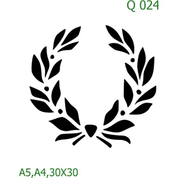 Plastová šablona pro malování - Srdce a věnečky - Věnec (Q024) - 30 x 30 cm , Nelepící folie