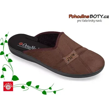 Pánská zdravotní obuv Pánské pohodlné domácí pantofle Mjartan hnědé 608 T72