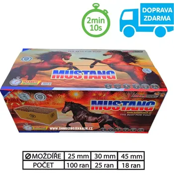Zábavní pyrotechnika SLOŽENÝ OHŇOSTROJ MUSTANG 143 RAN 25+30+45 mm