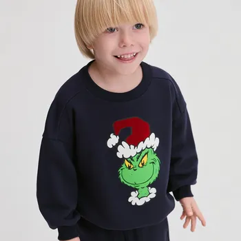 Chlapecká mikina Reserved - Souprava Grinch - tmavomodrá - 077FO-59X - 077FO-59X-116