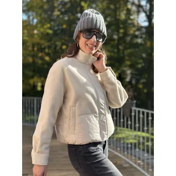 Dámský kabát Bunda Green Goose 767917 krémová krátká Velikost: 42