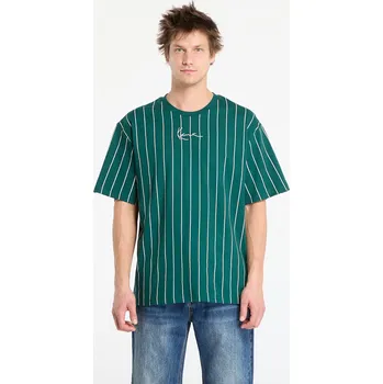 Pánské tričko Tričko Karl Kani Small Signature Essential Pinstripe Tee Green XXL