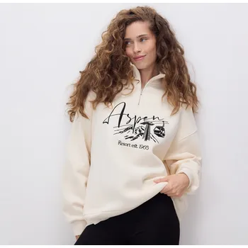 Dámská mikina Reserved - Mikina s potiskem - tělová - 049DT-02X - 049DT-02X-S