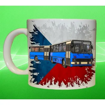 hrnek s autobusem IKARUS 280 550 ml (hrneček s autobusem na České vlajce)