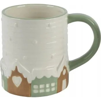 Vánoční hrnek z dolomitu pastelové domečky 350 ml 1 Ks