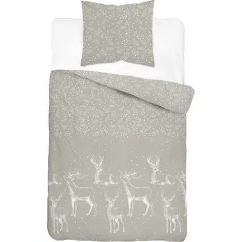 Povlečení Povlečení Vánoční Saténové 140x200 Sob Béžové