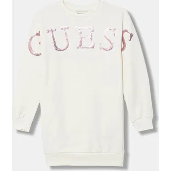 Dámské šaty Dětské bavlněné šaty Guess béžová barva, mini, K5BK10 KAD74 K5BK10.KAD74.9BYA 01X, vel. 122-125