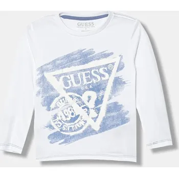 Dětská móda Dětské bavlněné tričko s dlouhým rukávem Guess N5BI17.I3Z14.9BYA bílá 00X, vel. 113-118
